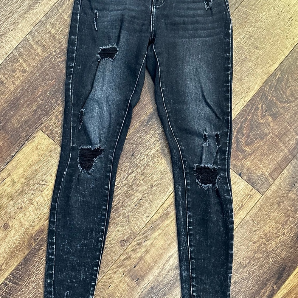 Distressed Black Jeans for Women